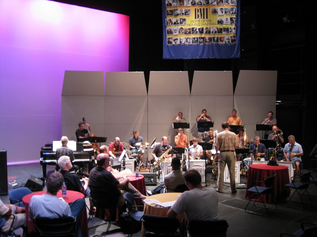 Rehearsing a new piece with the Jazz Surge in Tampa, FL